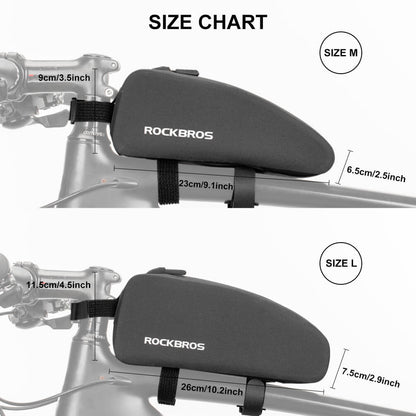 ROCKBROS wasserdichte Oberrohrtasche für Fahrrad 1L / 1.6 L Schwarz