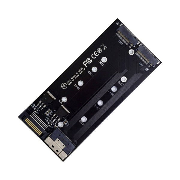 SYSTEM-S NVME M.2 Adapter 2x AHCI zu PCIE Express 3 4.0 Slimline SFF-8654 8X Raid Card