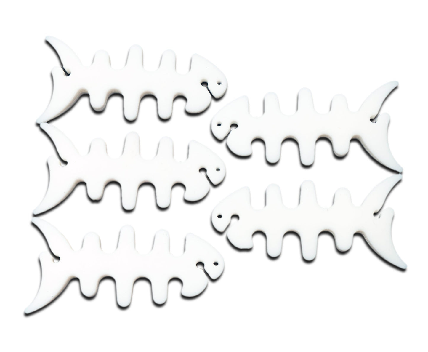 SYSTEM-S 5er Set Kabelmanager Wrap Kabelaufroller Fischform Silikon Aufwickler Kabelschutz in Weiß