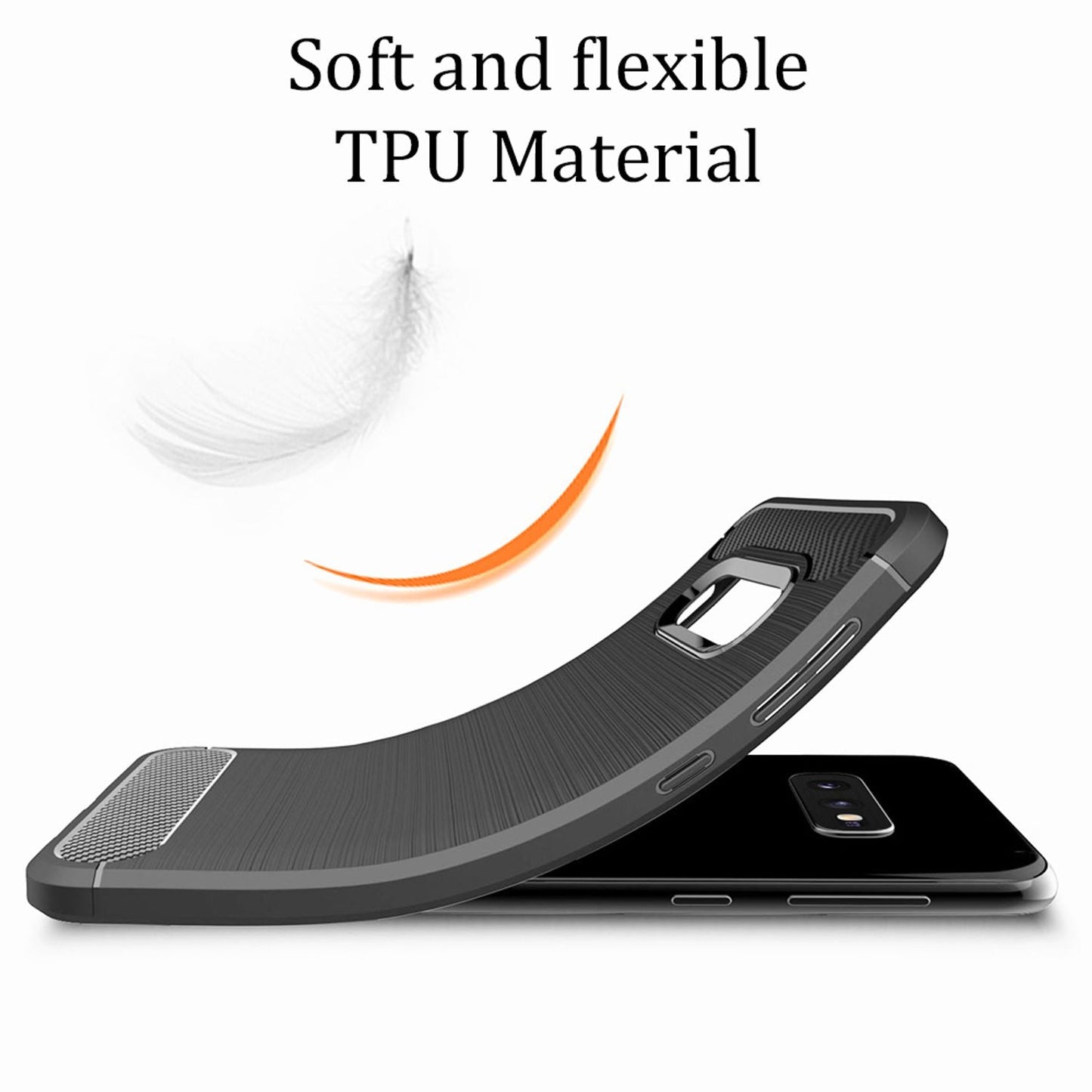 NALIA Silikonhülle für Samsung Galaxy S10e – Rutschfest & Matt – VORTEX (Gebürstete Optik & Carbon Design) – Marke aus Berlin