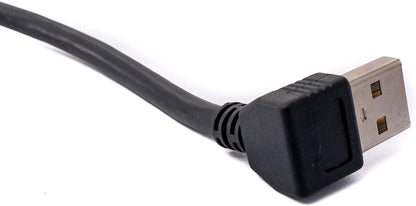 SYSTEM-S USB 2.0 cable 35 cm Type B male to Type A male angled in black