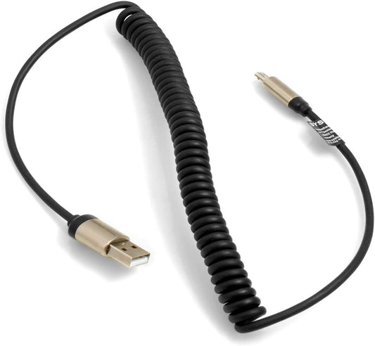 System-S USB Kabel 50-100 cm Micro USB (male) zu USB A 2.0. (male) Spiralkabel