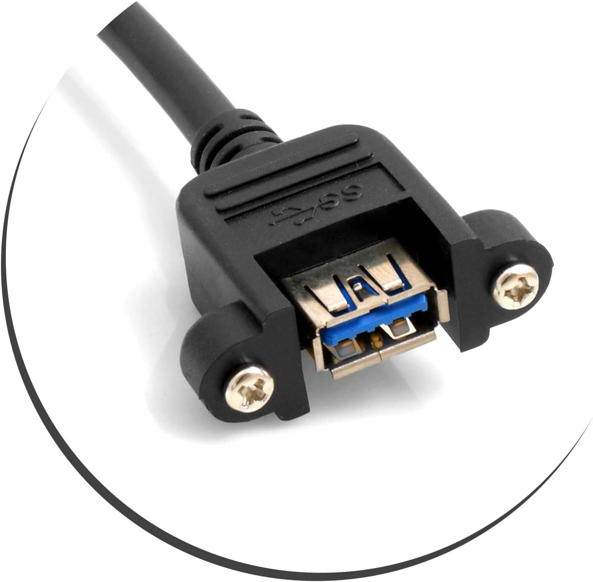 System-S USB Type A 3.0 to 20-pin Motherboard Header Cable with Panel Mount 30cm 