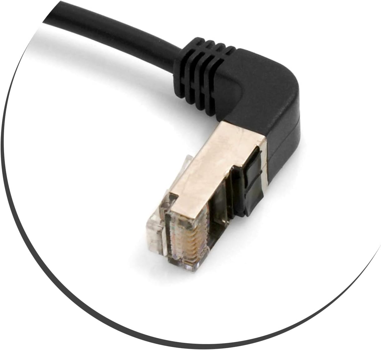 SYSTEM-S Ethernet Netzwerkabel RJ45 auf RJ45 Aufwärtswinkel 8P8C FTP STP UTP Cat 5e 45cm