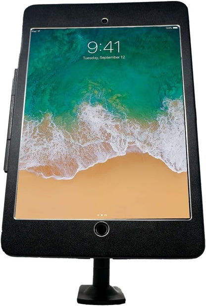SYSTEM-S Stangen Halterung mit Schloss Befestigung aus Metall Schwarz für iPad Pro 10,5"