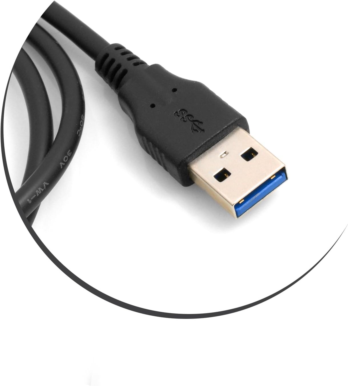 SYSTEM-S USB 3.1 Typ C Stecker 90° gewinkelt Winkel zu USB 3.0 Typ A Stecker Kabel Datenkabel Ladekabel 100 cm