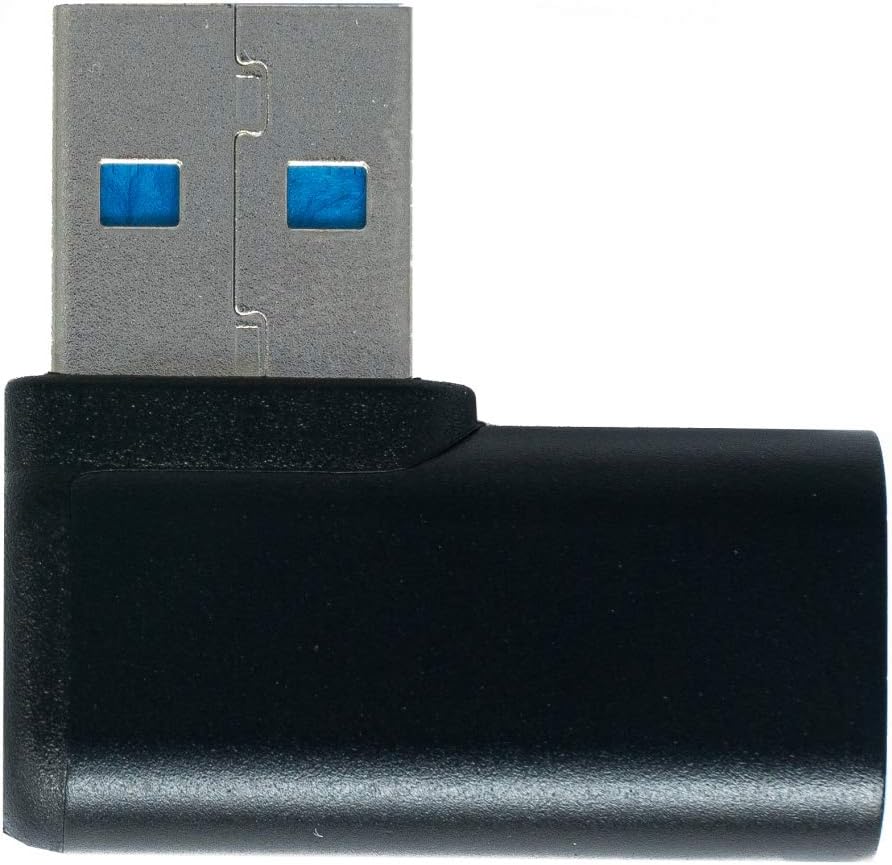 SYSTEM-S USB 3.1 Adapter Typ C Buchse zu 3.0 Typ A Stecker Winkel Kabel in Schwarz