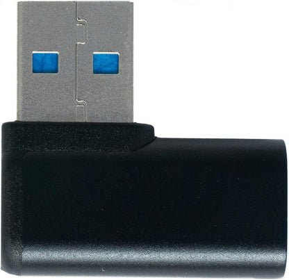 SYSTEM-S USB 3.1 Adapter Typ C Buchse zu 3.0 Typ A Stecker Winkel Kabel in Schwarz