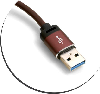 System-S USB 3.1 zu USB 3.0 Kabel 100 cm Lederimitat Ummantelung