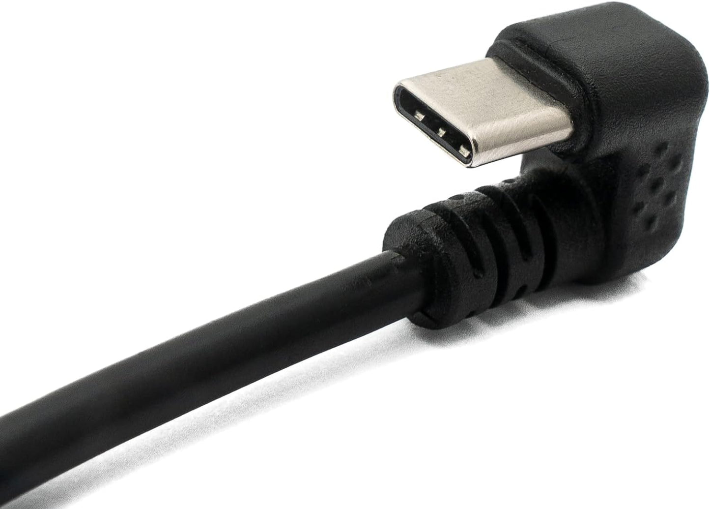 System-S USB 3.1 Kabel 30 cm Typ C Stecker zu 2.0 Mini B Buchse 180° Winkel in Schwarz