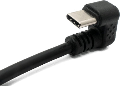 System-S USB 3.1 Kabel 30 cm Typ C Stecker zu 2.0 Mini B Buchse 180° Winkel in Schwarz