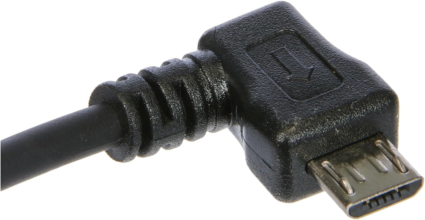 System-S Micro USB 2.0 Kabbel gewinkelt 90 grad Winkelstecker (links/male) Datenkabel und Ladekabel 50 cm
