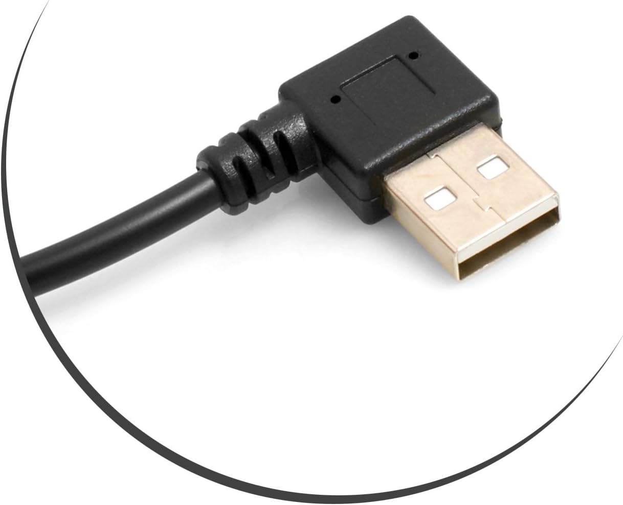 SYSTEM-S USB 3.1 Type C Stecker zu USB A 2.0 90° Grad Rechts gewinkelt Stecker Kabel Datenkabel Ladekabel 28 cm