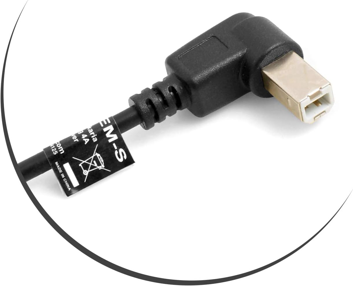 SYSTEM-S USB A (male)90° Grad rechts gewinkelt zu USB Typ B (male) 90° rechts gewinkelt Kabel 50 cm
