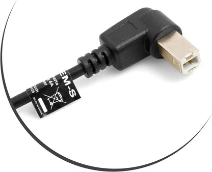 SYSTEM-S USB A (male)90° Grad rechts gewinkelt zu USB Typ B (male) 90° rechts gewinkelt Kabel 50 cm
