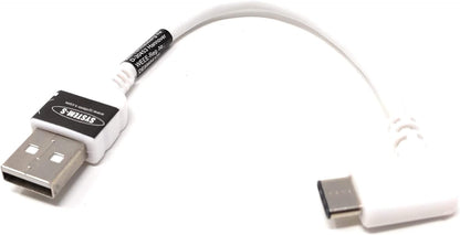 System-S USB 3.1 Type C 90° Angled Plug to USB 2.0 A Cable 10 cm