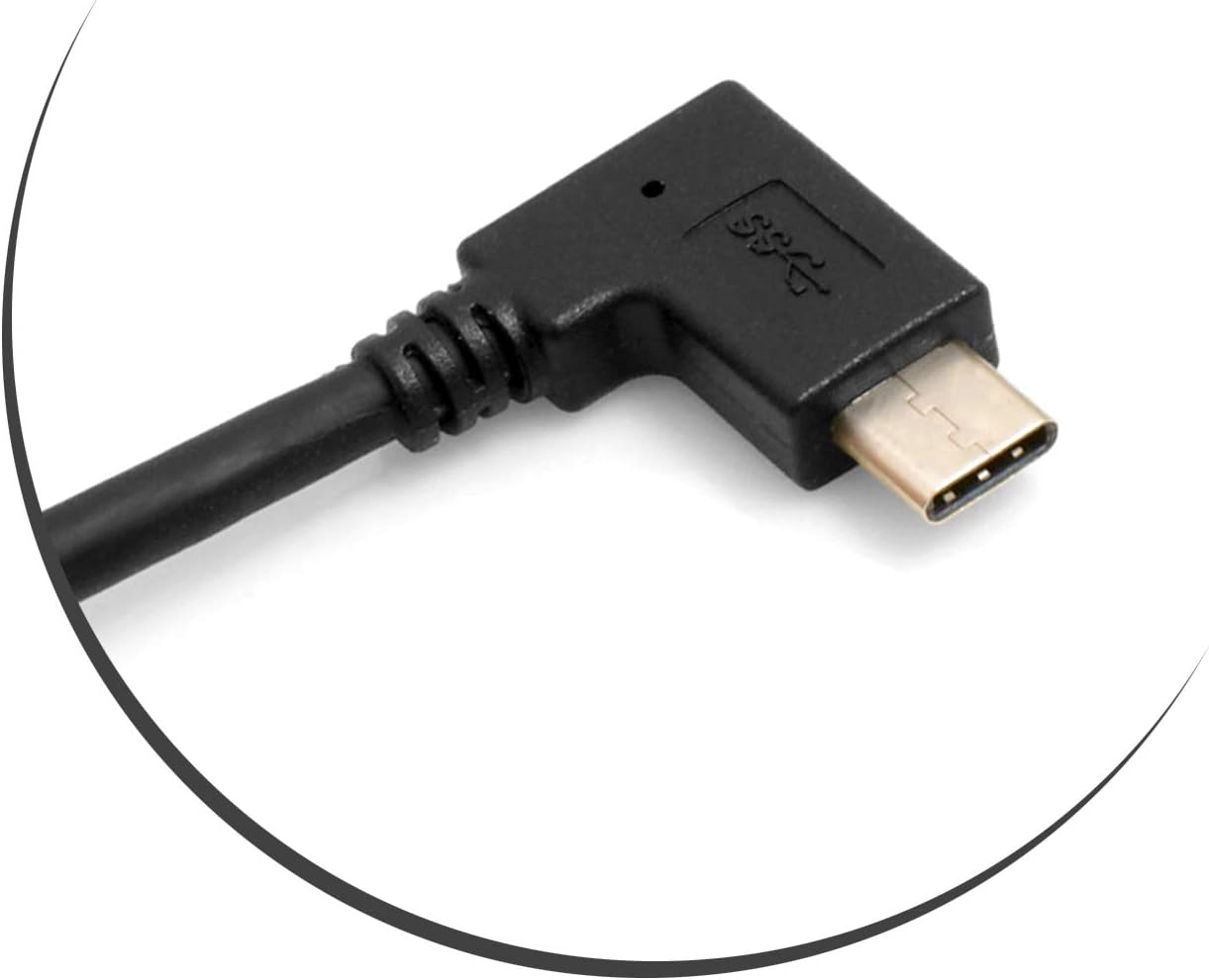 SYSTEM-S USB 3.1 Type C Stecker 90° gewinkelt zu USB 3.1. Type C Stecker Kabel Datenkabel Ladekabel 100cm