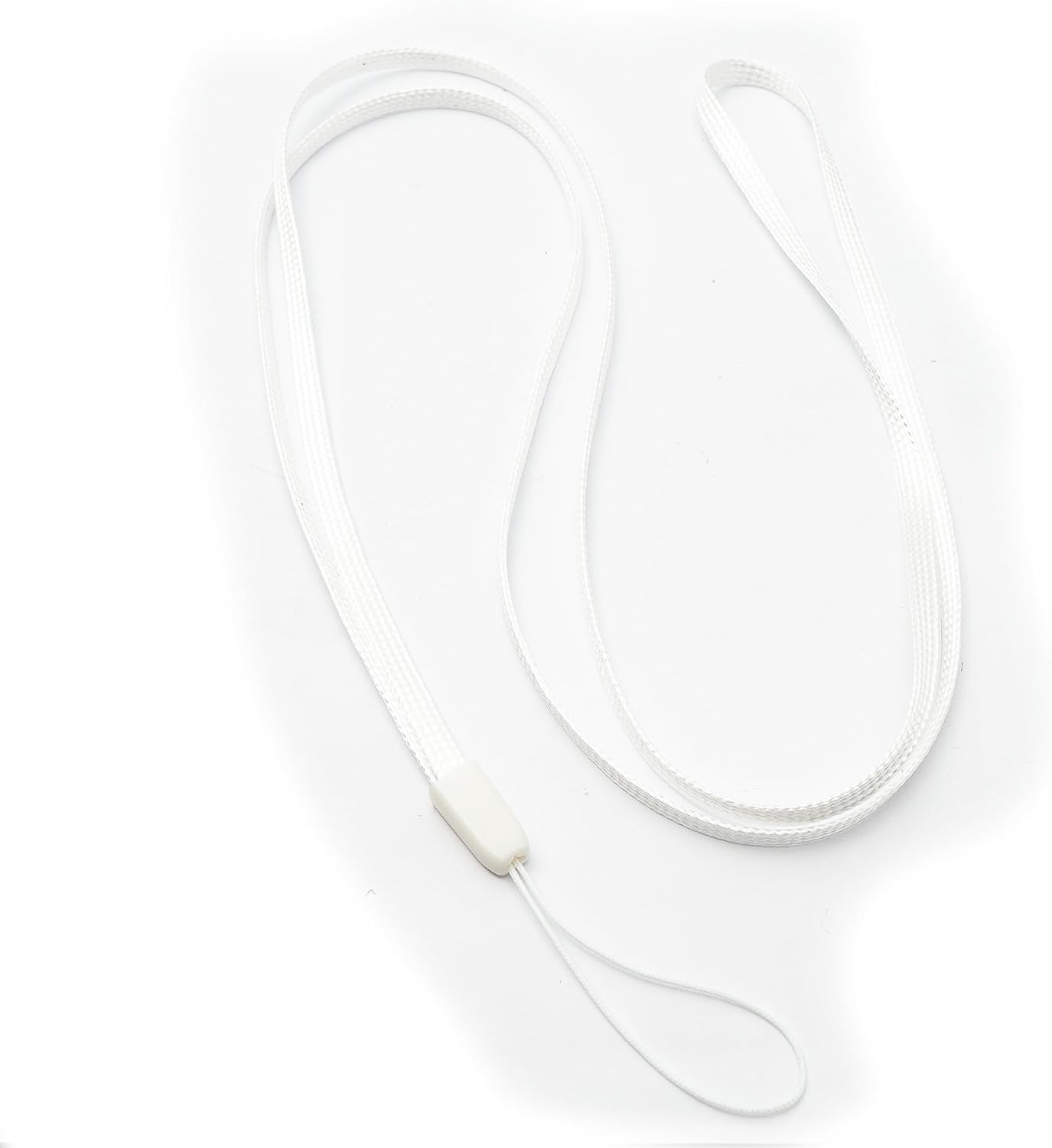 SYSTEM-S Neck Strap Lanyard with Loop in White for Smartphone MP3 Player