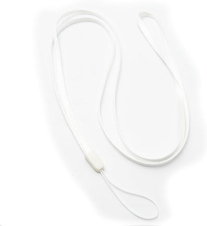 SYSTEM-S Neck Strap Lanyard with Loop in White for Smartphone MP3 Player