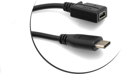 SYSTEM-S USB 3.1 Type C Stecker zu Mini USB Buchse Kabel Datenkabel Ladekabel 28 cm