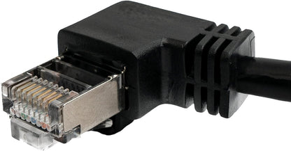 SYSTEM-S LAN Kabel 0,5 m RJ45 Stecker Ethernetkabel Netzwerkkabel Winkel in Schwarz