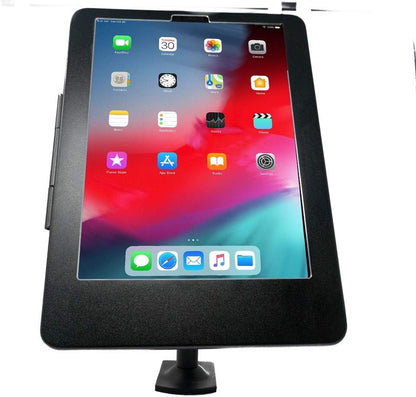 SYSTEM-S Stangen Halterung mit Schloss Befestigung aus Metall in Schwarz für iPad Pro 11"