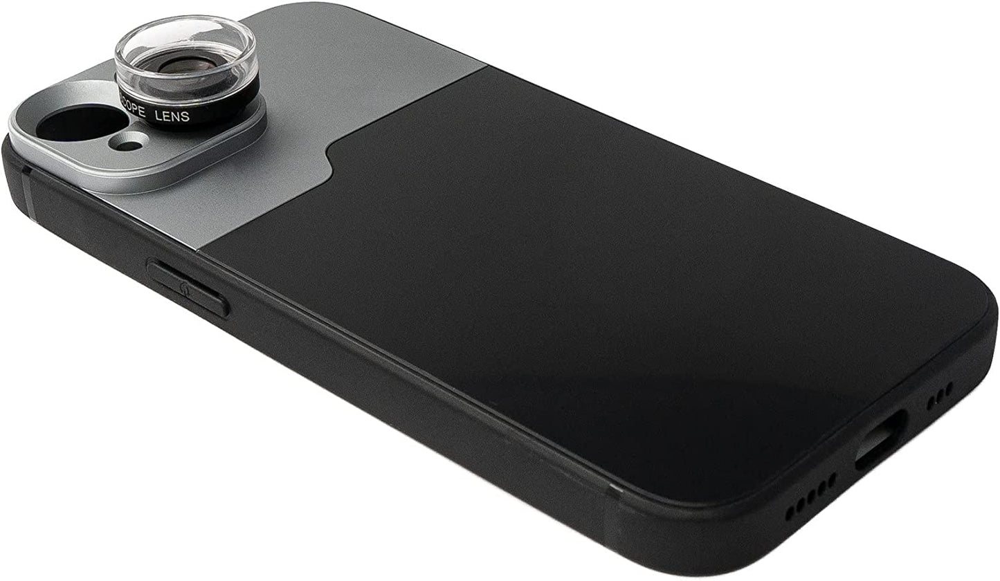 SYSTEM-S Macro Lens 30x Microscope Filter with Case in Black for iPhone 14 Plus