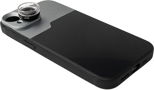SYSTEM-S Makro Linse 30x Mikroskop Filter mit Hülle in Schwarz für iPhone 14