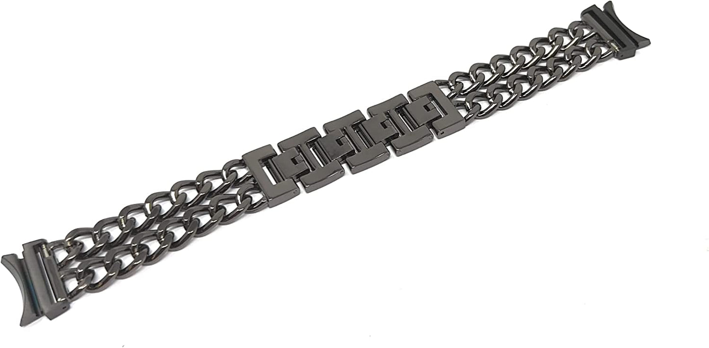 SYSTEM-S Armband 20 mm aus Metall für Samsung Galaxy Watch 4 Smartwatch in Schwarz