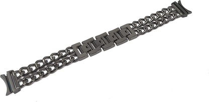 SYSTEM-S Armband 20 mm aus Metall für Samsung Galaxy Watch 4 Smartwatch in Schwarz