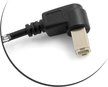 SYSTEM-S USB A Stecker 90° Grad Links Gewinkelt zu USB Typ B Stecker 90° Rechts Gewinkelt Kabel 50 cm