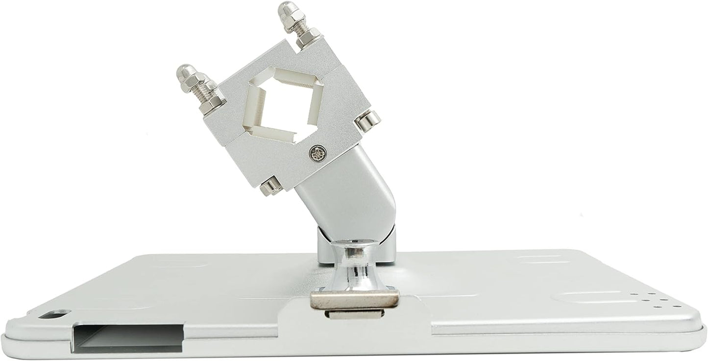 SYSTEM-S rod holder with lock fastening made of metal for iPad 9.7" (2018) A1673 A1674 A1675 A1893 A1954 A1822 A1823 A1474 A1475 A1476 A1566 A1567 Air 1 2