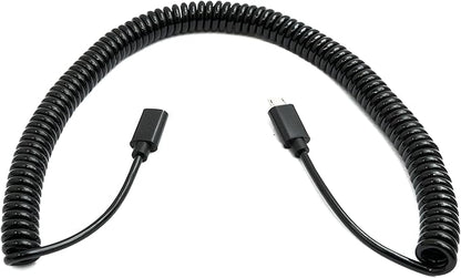 SYSTEM-S USB 2.0 cable 3 m Micro B male to female spiral in black