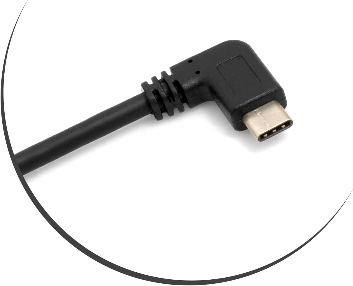 SYSTEM-S USB 3.1 Type C Stecker 90° gewinkelt zu USB A 3.0 Stecker Kabel 30 cm