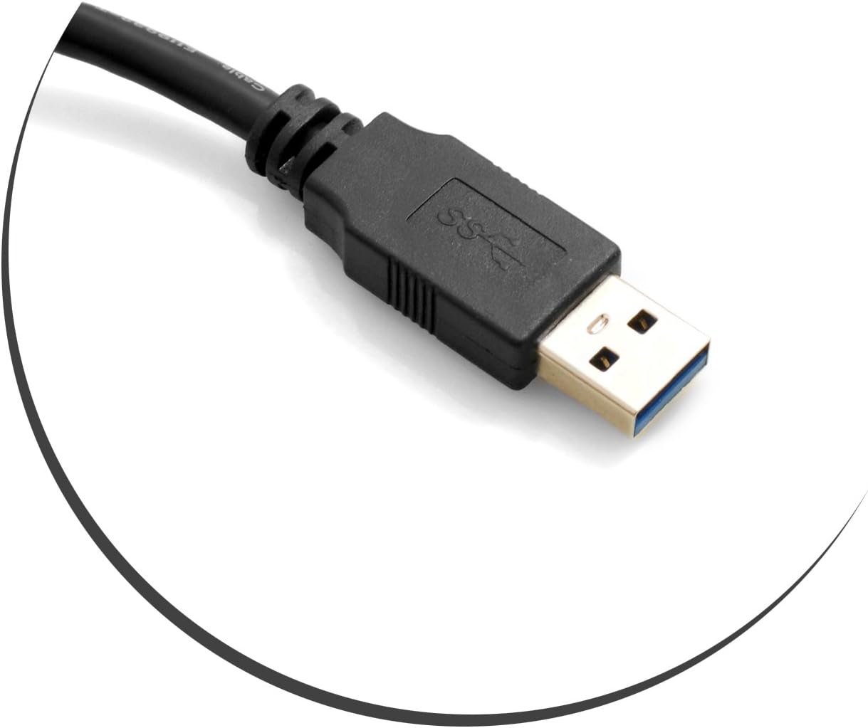 SYSTEM-S USB 3.0 A (male) to Micro USB 3.0 (male) Cable Upward Angled 90 Degree Angle 120cm High Speed ​​Data Cable Charging Cable with Locking Screw 