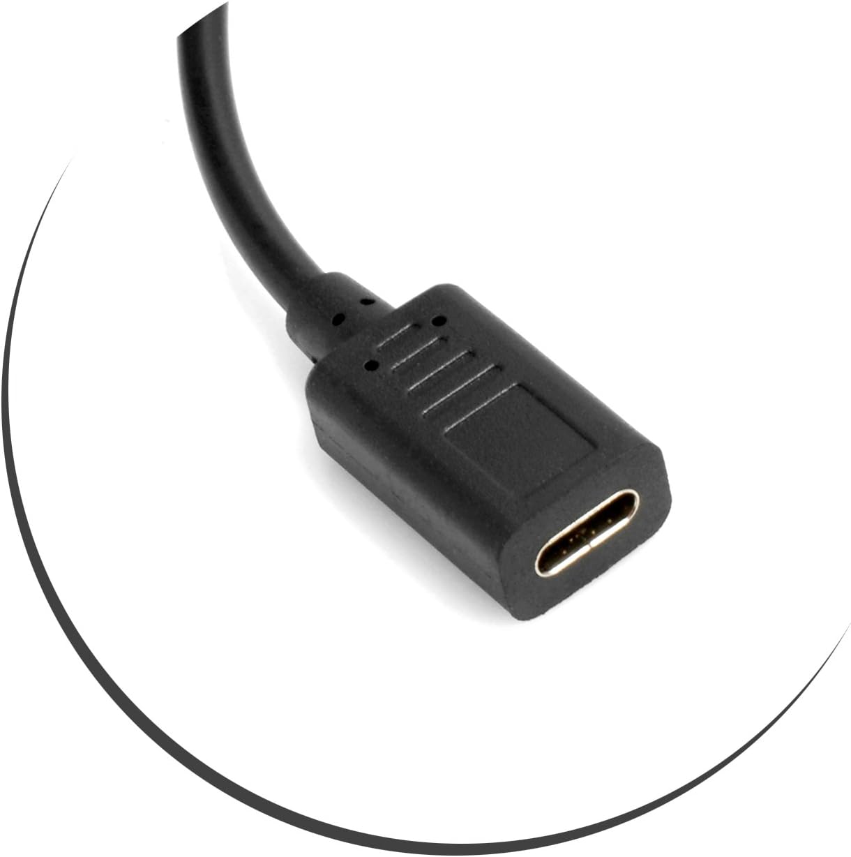 SYSTEM-S USB 3.1 Type C female to USB A 2.0 male cable data cable charging cable 33 cm