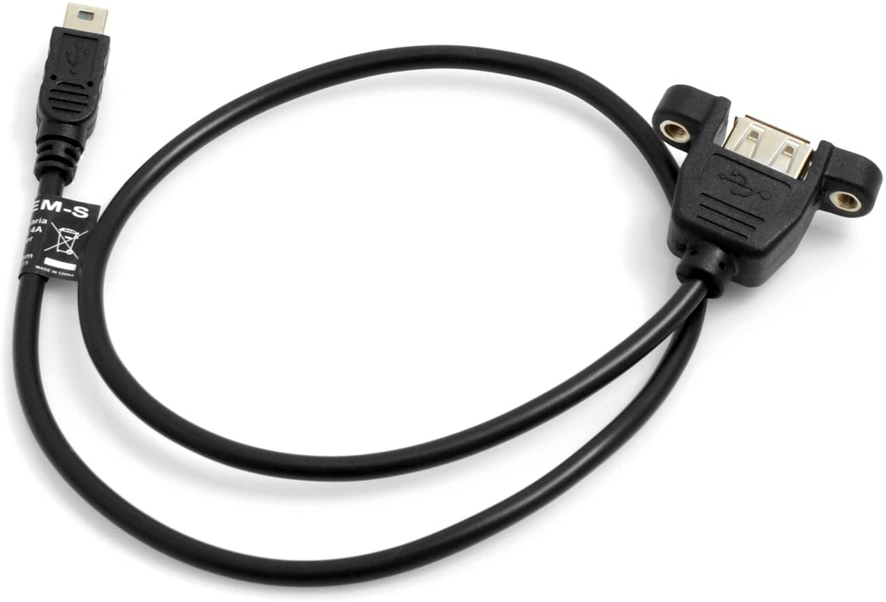System-S Mini USB 5Pin Kabel auf USB Typ A 2.0 Buchse Panel Mount 50cm
