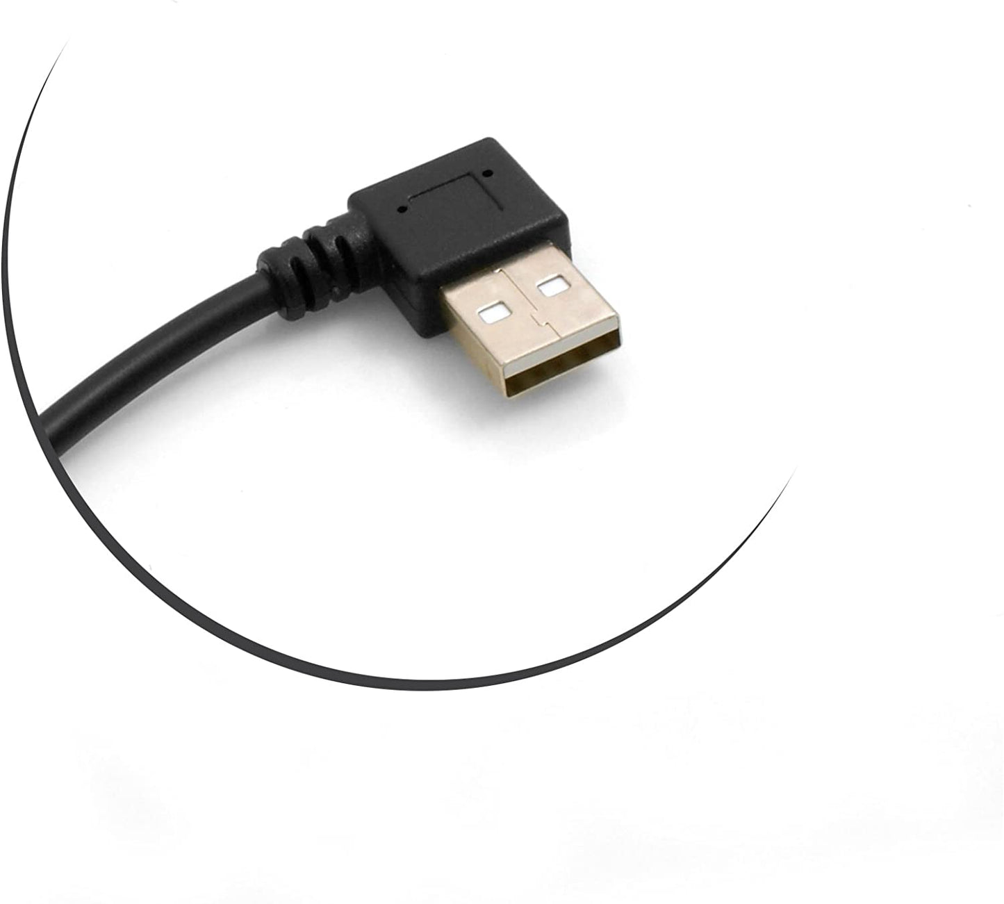 SYSTEM-S Mini USB 90° Kabel Links gewinkelt Winkelstecker auf USB Typ A (Male) 90° rechts gewinkelt Kabel Datenkabel Ladekabel 20cm