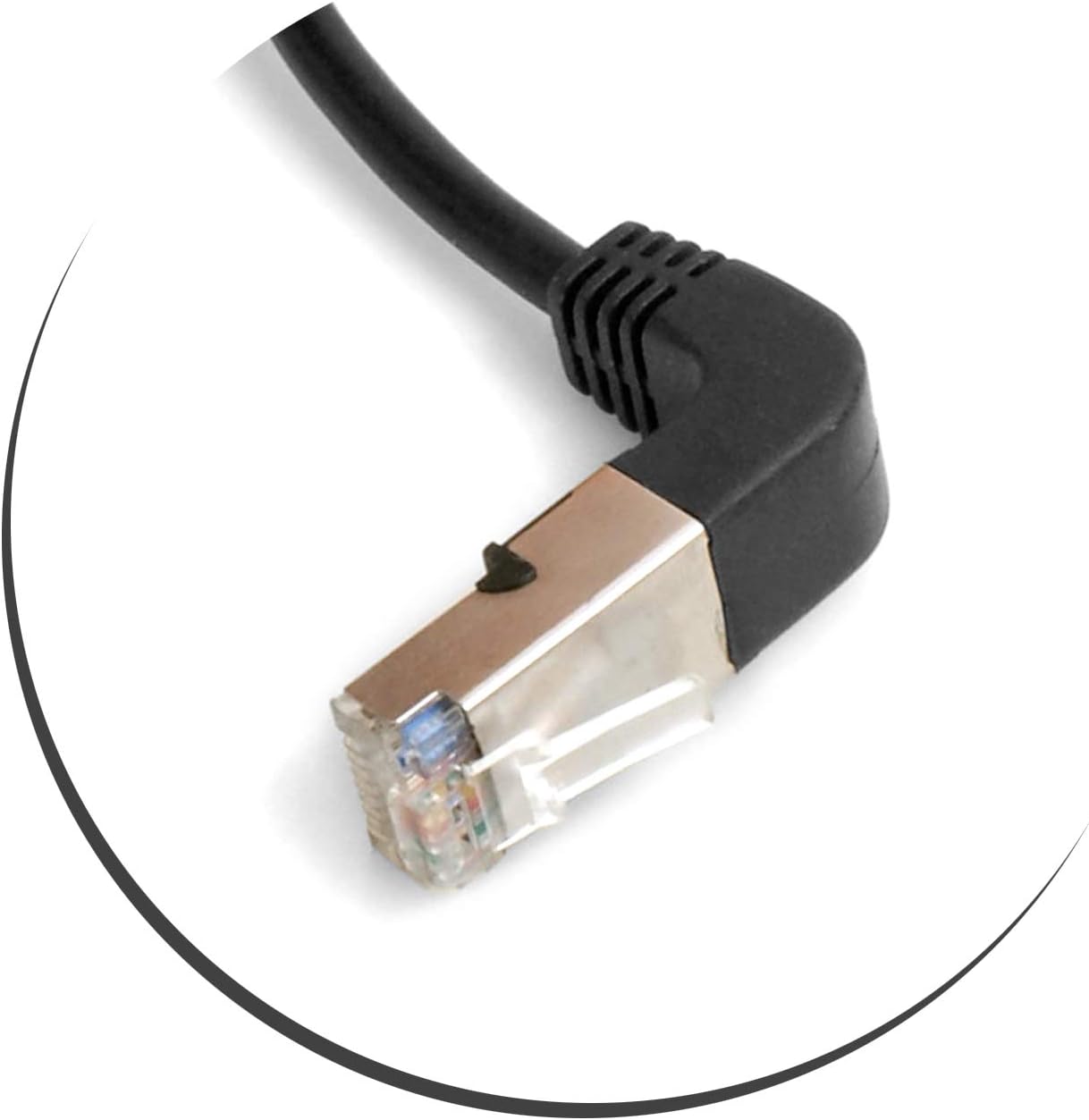 SYSTEM-S Ethernet Netzwerkabel RJ45 auf RJ45 Aufwärtswinkel 8P8C FTP STP UTP Cat 5e 50cm