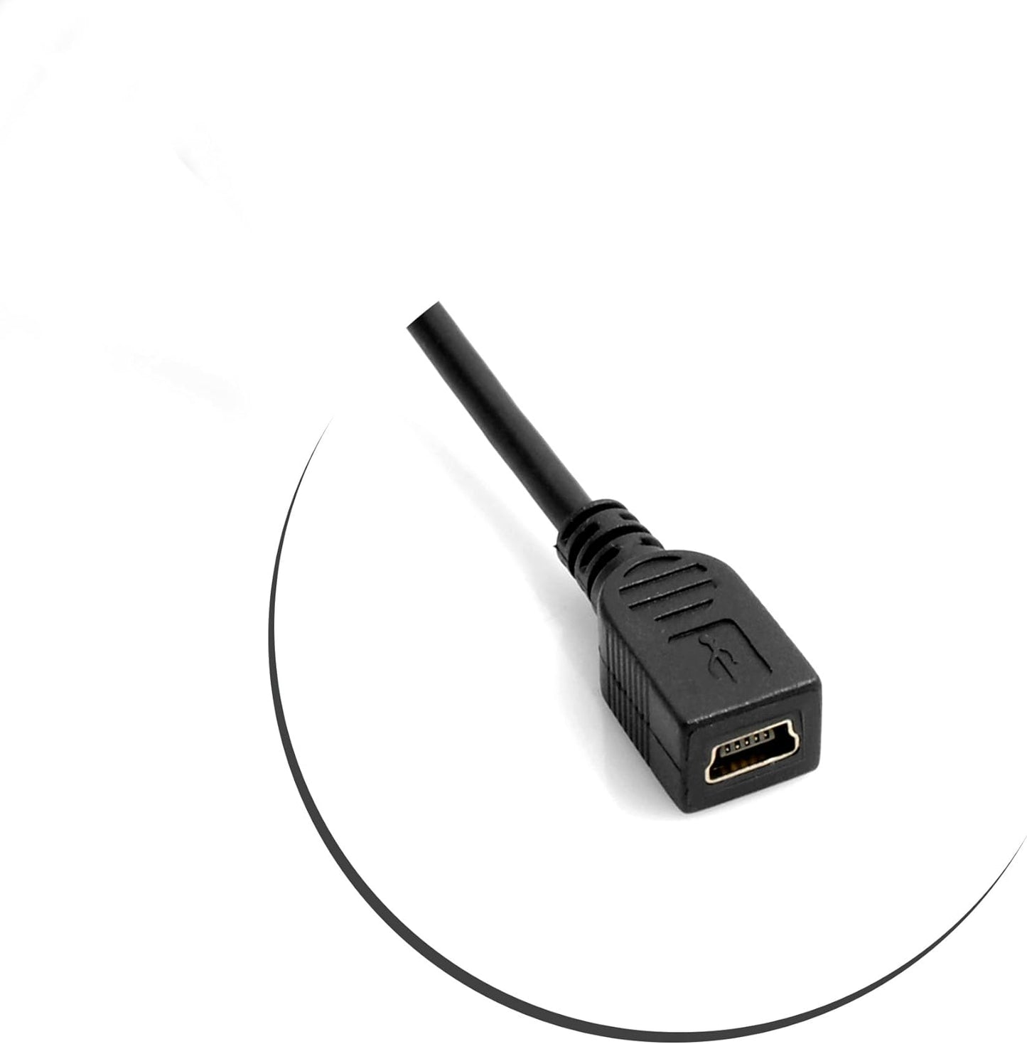 SYSTEM-S Mini USB cable angled plug left angled to Mini USB socket 25 cm 