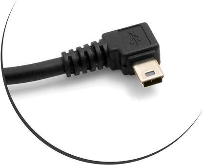 SYSTEM-S Mini USB Kabel Winkelstecker Links gewinkelt auf USB Typ A Stecker Daten- und Ladekabel 5m