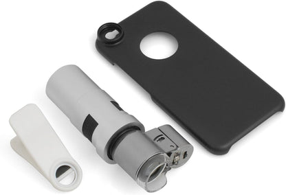 System-S Fotografie Clip-on 200x Mikroskop Linse Objektiv mit LED- und UV-Licht für iPhone 6 6s und Smartphone Tablet PC