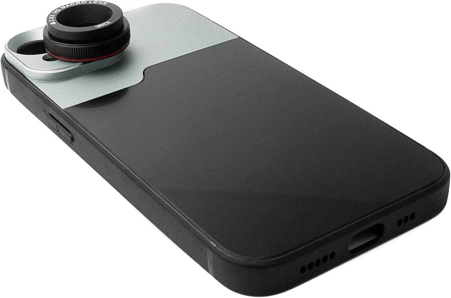 SYSTEM-S Makro Linse 2.8x HD Filter mit Hülle in Schwarz für iPhone 14