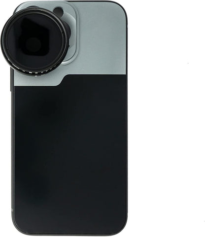 SYSTEM-S ND Vario Filter 37 mm 2 bis 4000 Neutraldichte mit Hülle für iPhone 14 Pro Max