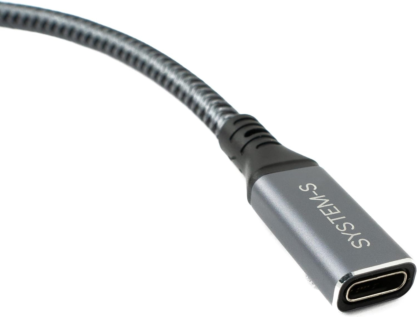 SYSTEM-S USB4 USB 50 cm Kabel Typ C Stecker zu Buchse geflochten 40 Gbit/s 240 W USB 4.0 Kabel