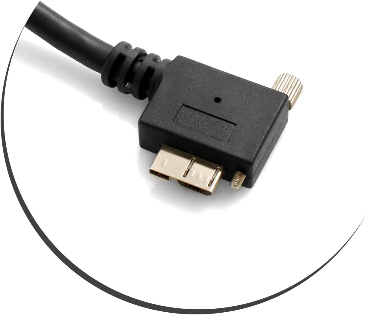 SYSTEM-S USB 3.0 A (male) to Micro USB 3.0 (male) Cable Right Angled 90 Degree Angle 120cm High Speed ​​Data Cable Charging Cable with Locking Screw