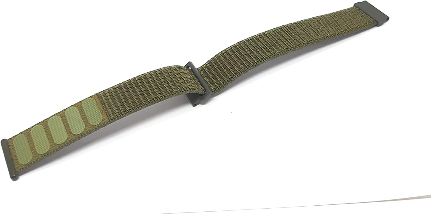 SYSTEM-S Armband 22 mm aus Nylon für Fitbit Versa 2 1 Lite Smartwatch in Grün