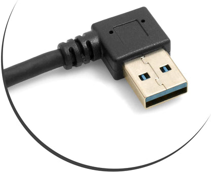 SYSTEM-S USB Kabel Type C (Male) zu 3.0 A (Male) Winkel Links 32 cm