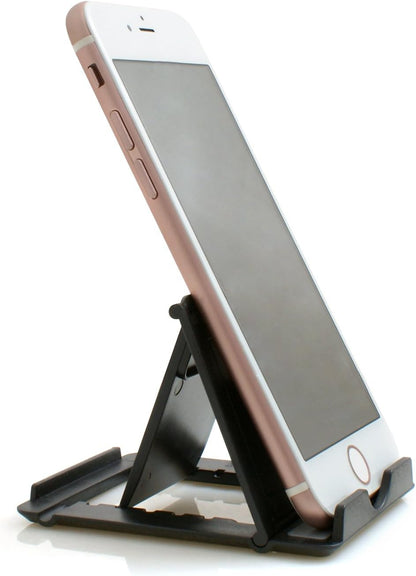 SYSTEM-S Universal Ständer Halter Klappständer Standfuss Tablet Tisch Halterung 6 Stufen Neigung einstellbar 60-75° für Tablet PC Smartphone und andere Geräte in Schwarz