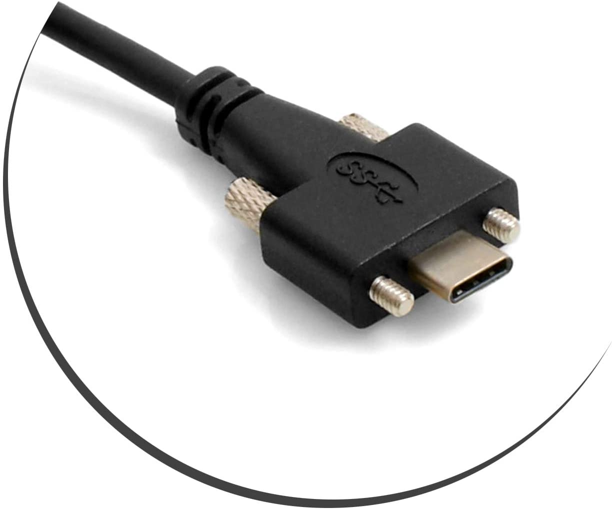 System-S USB Kabel Typ C (Male) auf USB Typ A 3.0 (Male) mit Feststellschraube